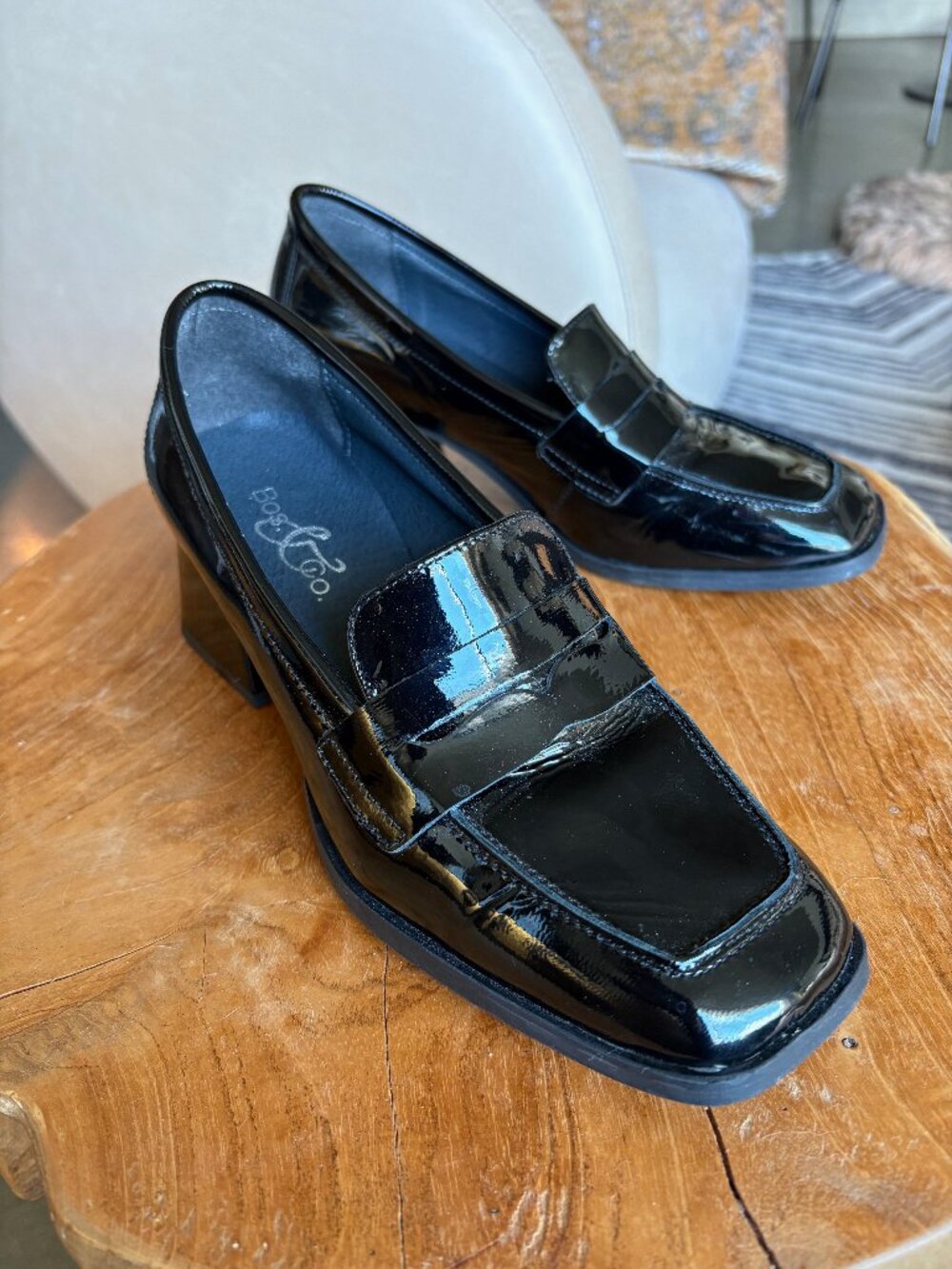 BOS. & CO. Women's Ama Black Patent Leather Penny Loafer size 37